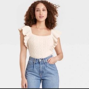 A New Day Cable Knit Sweater Tank